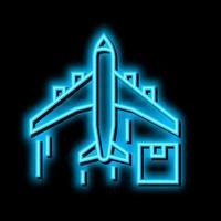 cargo aircraft neon glow icon illustration vector