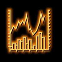 stock chart neon glow icon illustration vector