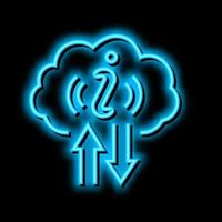 information cloud storage neon glow icon illustration vector