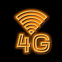 4g internet networking neon glow icon illustration vector