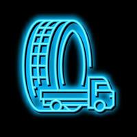 light truck tires neon glow icon illustration vector