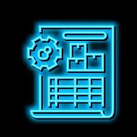 inventory adjustment report neon glow icon illustration vector