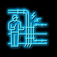 electrical fault finding neon glow icon illustration vector