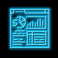 sales report neon glow icon illustration vector