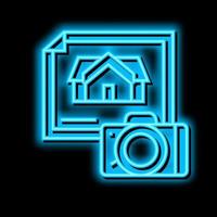 property photography neon glow icon illustration vector