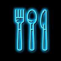 cutlery plastic neon glow icon illustration vector