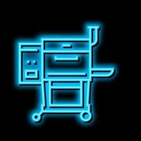 grill bbq equipment neon glow icon illustration vector