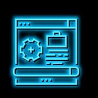 process work neon glow icon illustration vector