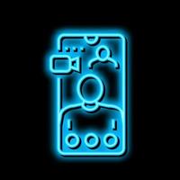 video calling neon glow icon illustration vector