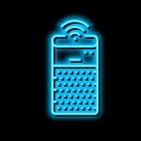 smart speaker neon glow icon illustration vector