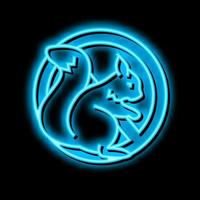 squirrel control neon glow icon illustration vector