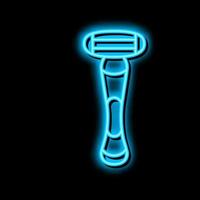 shave razor neon glow icon illustration vector