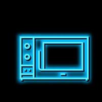 microwave kitchen electronic equipment neon glow icon illustration vector