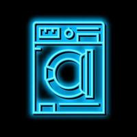 washer machine neon glow icon illustration vector