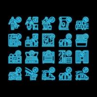 Cleaning Building And Equipment neon glow icon illustration vector