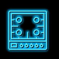 gas cooktop neon glow icon illustration vector