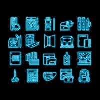 School Supplies Stationery Tools neon glow icon illustration vector