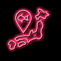 island tuna gps market neon glow icon illustration vector