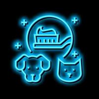 dentistry domestic pets neon glow icon illustration vector