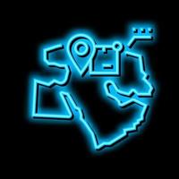 middle east shipment tracking neon glow icon illustration vector