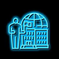 international admission neon glow icon illustration vector