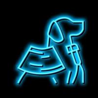 ultrasound examination domestic pet neon glow icon illustration vector