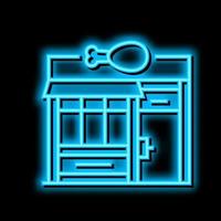 butchers shop neon glow icon illustration vector