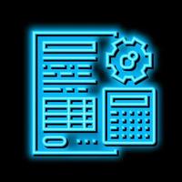 accounting erp finance occupation neon glow icon illustration vector