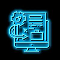 integration system neon glow icon illustration vector