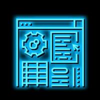 application erp neon glow icon illustration vector