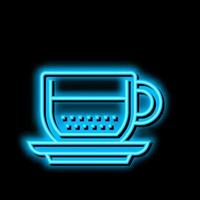 blanco café neón resplandor icono ilustración vector