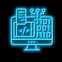 programming software neon glow icon illustration vector