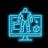 3d modeling characters neon glow icon illustration vector