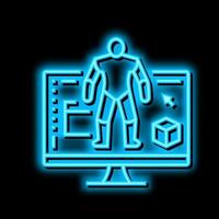 3d modeling characters neon glow icon illustration vector