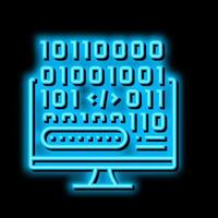 microcode development neon glow icon illustration vector