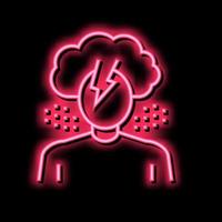 depression psychological problems neon glow icon illustration vector