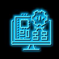 embedded software neon glow icon illustration vector