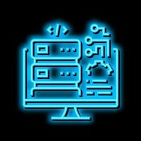 server software neon glow icon illustration vector