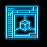 autocad 3d program neon glow icon illustration vector