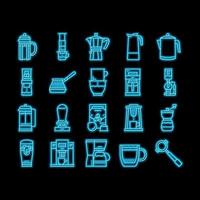 Coffee Make Machine And Accessory neon glow icon illustration vector