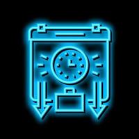 travel or work schedule neon glow icon illustration vector