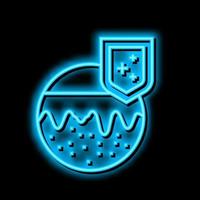 skin immunity defense neon glow icon illustration vector