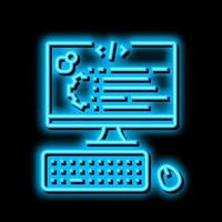 user-written software neon glow icon illustration vector