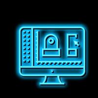 3d in mechanical design neon glow icon illustration vector