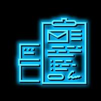 send parcel or letter neon glow icon illustration vector