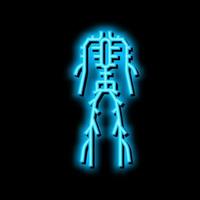 lymphatic system neon glow icon illustration vector