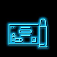 handgun ammo neon glow icon illustration vector