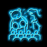 inflatable figure parade neon glow icon illustration vector