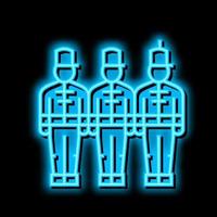 marching people of parade neon glow icon illustration vector