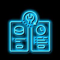 service options neon glow icon illustration vector